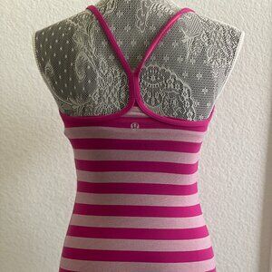 LULULEMON Two Color Striped Tank Top w Support B/C Cup Size 2